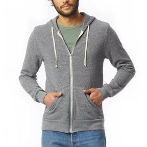 Mens Alternative Rocky Eco-Fleece Full-Zip Hooded Sweatshirt Gray - Medium